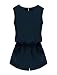 Allegra K Women Sleeveless Cut Out Back Elastic Waist Romper Navy Blue M