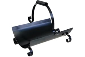 DIXIE STORE Dixiestore Panier à bois de chauffage | Panier à bois en métal pour bois de chauffage 294 support à bois de chauffage | Panier en métal solide et efficace pour ranger le bois de chauffage, noir
