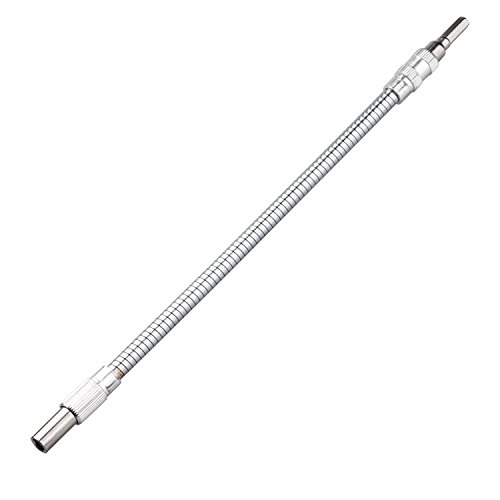 TRIXES Flexibler Bit - Halter, Verlängerung, Silber, 300mm, 360-Grad-drehbar, DIY