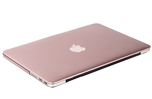 i-Buy Harte Schutzhülle Hülle für Apple Macbook Pro 13.3 Zoll mit Retina Display + Schutzfolie + Silikon Tastaturschutz + Anti-Staub-Stecker – Roségold - 3