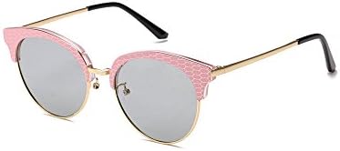 DUBI 2018 New vintage metal-semi-framed ladies 'sunglasses (pink, silvery)