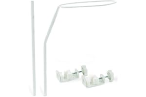 4MYBABY GMBH Best for Kids | Baldachinstange | Weiß Baldachinstange für Babybetten mit Schraubklemme | Am Bett montierter Baldachinstangen-Schleierhalter | Perfekt für weiche Vorhänge und Kinderzimmerdekor