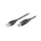 Diverse Kabel USB 2.0 doppelt geschirmt, Schwarz, 3 m USB-A - USB-B Verbindungskabel doppelt geschirmt