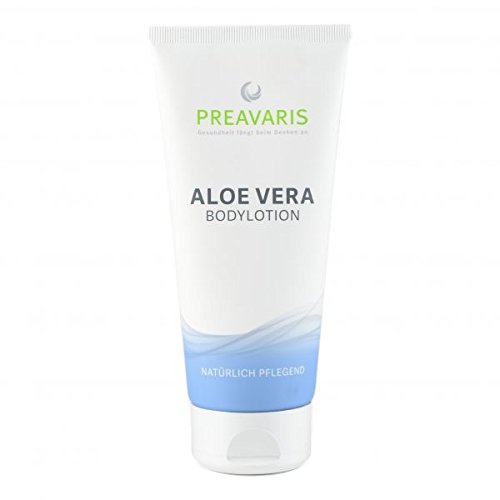 Preavaris Aloe Vera Bodylotion • mit 40% Aloe Vera • 200ml • Reines Aloe Vera Blattfilet aus Spanien • Mit wertvollen Ölen, Panthenol, Sheabutter und Vitamin A und E