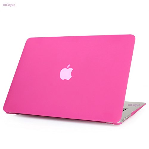 Matt Notebookhülle / schützen Koffer für MacBook Air 13 Zoll (Modell A1466 / A139 ) - Hot Pink (Mit einem kostenlosen europäischen Version transparenten Tastaturschutz Haut)