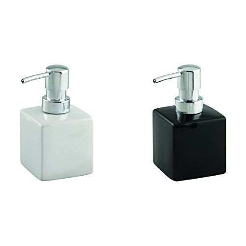 WENKO 17845100 Seifenspender Square White, Fassungsvermögen 0.245 L, Keramik, 7 x 13 x 7 cm, Weiß - 2