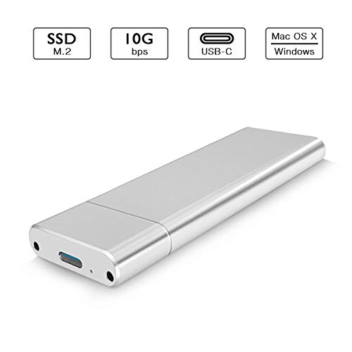 6amLifestyle M2 NGFF USB C 3.1 per 2230/2242 / 2260/2280 Key B o B & M SSD, M.2 SATA a USB C Adattatore 10 Gbps, Argento
