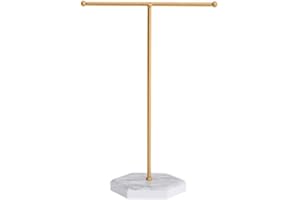 Qeunrtiy Schmuck StäNder, Halsketten Halter, T-Stange, Plattierter Metall Tisch Schmuck Organizer zum AufhäNgen Von Schmuck B