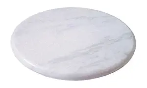 Handy Creation White Makrana Marble chakla/roti Maker/phulka Maker/Ring Base Marble pin Board/Marble Rolling Board Size 10inch.