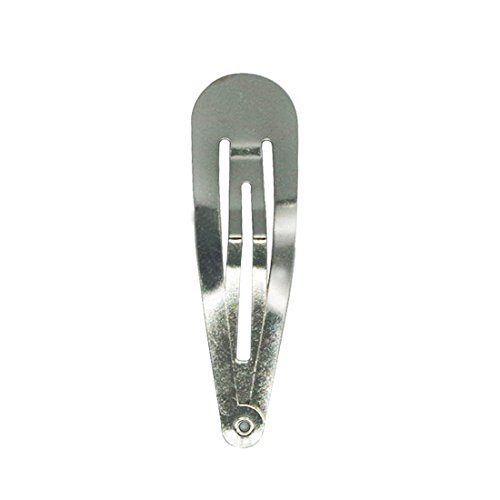 Haobase 24PCS 50mm Silver Finish Tear Drop Plain Round Head Metal Snap Clip