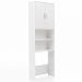 Produktbild FineBuy Waschmaschinenschrank 190 x 64 cm Weiß | Waschmaschinen Überbau mit 2 Türen | Badregal 2 Ablagen | Hochschrank Badezimmerschrank über WC/Toilette