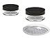 2x 30ml empty pot for cosmetics / powders / cream jar with sifter insert black lid IdoBeauty®