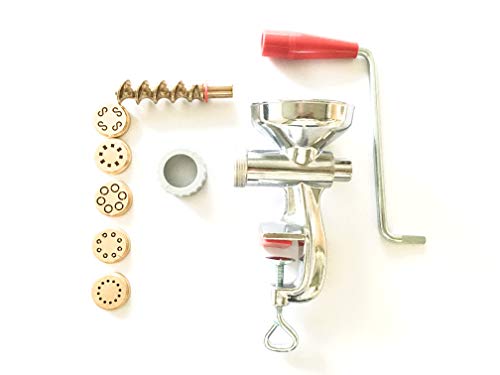 Prensa manual para pasta con hélice e hilera en latón Cod. MG/OM/40025T