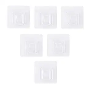 HS-STORE's Adhesive Hooks, Transparent Heavy Duty Wall Hooks Waterproof Oil-Proof Heavy-Duty Self-Adhesive Hooks for Bathroom and Kitchen (Pack of 6) (BATHSHELF Sticker)