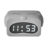 Unbekannt Mode Wecker LED Kreative Elektronische Leucht Mute Bett Einfache Tierform Nette 2 Farbe Optional 118 MM * 69 MM (Farbe : Gray)
