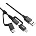 Produktbild InLine 31415S 3-in-1 USB Kabel, Micro-USB, Lightning, USB C/Alu, 1,5m schwarz