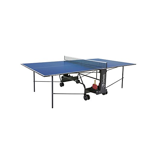 Garlando Tavolo da Ping Pong Challenge Indoor con Ruote per Interno Blu