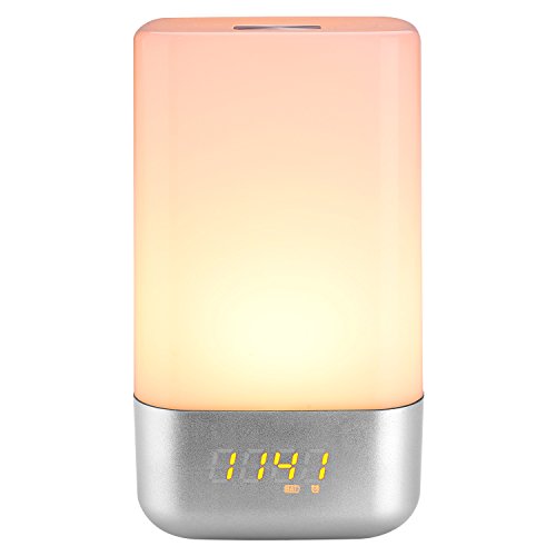 Mabor Wake-Up Light,Lichtwecker, Wecker Licht, Aufwachen mit Licht, Sonnenaufgang Simulation (Sonnenaufgangfunktion, 5 Natürlichen Wecktöne ,als RGB dimmable Stimmungslicht Touchdisplay, Digitale Wecker