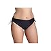 Damen Bikinihose mit Raffungen Bikinislip Panty Bikini Hose Badeslip Unifarben Schwarz Blau Pink Rot, Farbe: Schwarz, Größe: 50