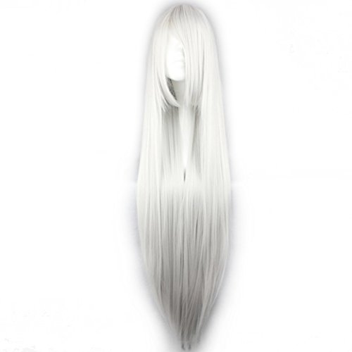Lolita 100CM Straight Long Black/White/Blonde/Red/Pink Cosplay Fashion Party Wig+Wig Cap