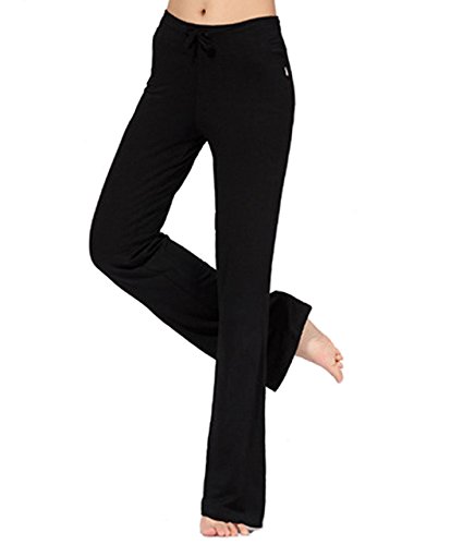 Jogginghose Damen Casual Straight-Bein-Hose mit Tunnelzug für Yoga und Jogger