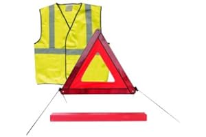 VSTARNER Kit Triangle de pré-signalisation norme E27R + Gilet de sécurité nome CE