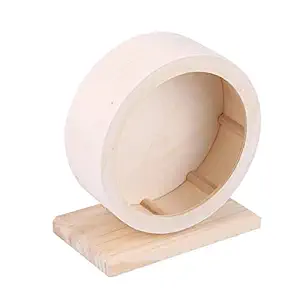 Hamster Wheel, Hamster Small Pets Wooden House Funny Wheel Running Rest Nest Playing Exercise Toy(M)