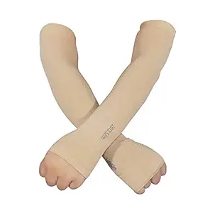 Cotton Fingerless Arm Sleeves Full Hand Gloves for Summer Sun Protection Light