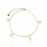 Armband Damen mit Anhänger (Römische Uhr) von BRANDLINGER SCHMUCK. Hochwertiges Armkettchen mit 3 Micron und 18 Karat Goldplattierung. Kettenlänge 17+4cm (extra). Designed in Deutschland …