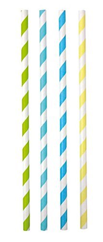JaBaDaBaDo Partypaket „Streifen“ blau oder pink bunt Partyset ausgefallen Kindergeburtstag Deko Tischdeko Geburtstag Mädchen Junge Partydeko Honeycombs Strohhalm Partyhütchen - 5