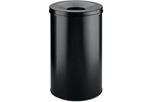 ‎DURABLE Durable 330701 Kosz na śmieci Safe (metalowy, 60 l.), opak. 1 sztuka, kolor czarny.