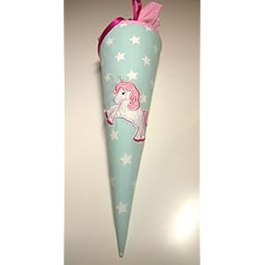 Geschwisterschultüte Einhorn aus Baumwolle, Schultüte für Geschwister, Kleine Schultüte, Kindergartentüte, Geschwistertüte, Einhorntüte
