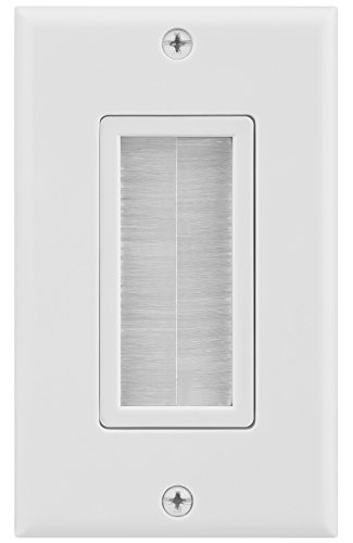 Fosmon 1-Gang Brush Style Apertura Piastra passthrough Cavo a Bassa Tensione in-Parete di Installazione per Cavi dei diffusori, Cavi coassiali, Cavi HDMI, o di Rete/Cavi telefonici