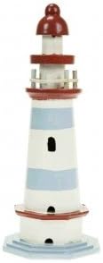 Lighthouse Decoration - RED, WHITE &amp; BLUE - 21cm