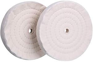 Mnixy Buffing polishing Wheel 8" x 5/8" Arbor (70 Ply) Fine Cotton for Bench Grinder Buffer Motor - 2pcs