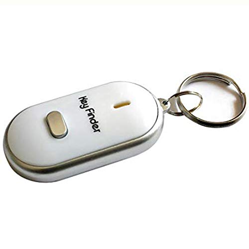 Flyes - Localizador de Llavero con Luces LED para Encontrar llaveros Perdidos, Blanco, 5.3 * 2.7cm