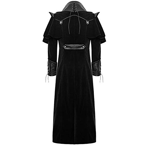 Amphia Mantel- Steampunk Gothic Herren Punk Langarm Jacke Slim Fitting Retro Mittellang Mantel Party Mantel Cosplay Uniform für Männer