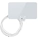 Price comparison product image 1byone Paper Thin HDTV Aerial with Excellent Performance for Digital Freeview and Analog TV Signals, VHF/UHF/FM, Window Aerial, Soft Design (white)