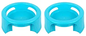 Heart Home Plastic 2 Pieces Multipurpose Plant Pot Water Pot Gas Cylinder Stand (Green) - CTHH022114