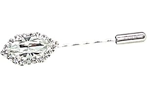 FASHIONITALIAN Spilla per Cravatta Strass Ovale da Uomo Sposo Polsini E SPILLI per Cravatte Ascot Plastron Made in Italy