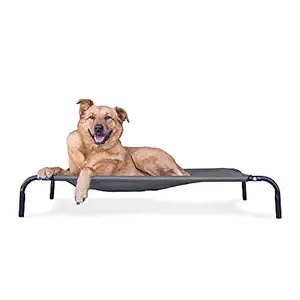 Furhaven Pet Bed for Dogs and Cats - Reinforced and Durable Elevated Outdoor Dog Cot Bed with High-Airflow Cooling, Gray, Medium