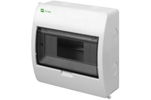 Elektro-Plast Scatola dei fusibili, coperchio trasparente, IP40, scatola di distribuzione a parete, 8 moduli, 1 fila