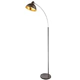 Orientable Spot Lámpara de arco con hojas oro Diseño Salón trabajo habitaciones iluminación lámpara de pie óxido Globo 24703sr