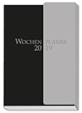 Wochenplaner mit Klappe 2019 schwarz/grau Buchkalender by