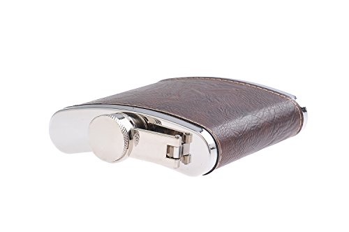 Quantum Abacus Honest Premium Fiaschetta in Acciaio Inossidabile da 175ml, in Similpelle e motico Artistico, MOD. 5376 (DE)