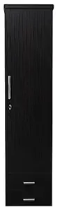 Caspian Furniture Engineered Wood Textured Single Door Wardrobe ( Black , 1 Door)