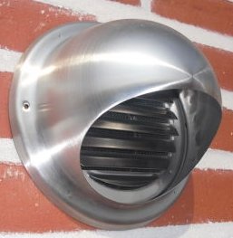 Wetterschutzgitter Lüftungsgitter Kugelform 100 125 150 160 200 mm mit Insektenschutzgitter aus Edelstahl V2A (DN 150) - 5