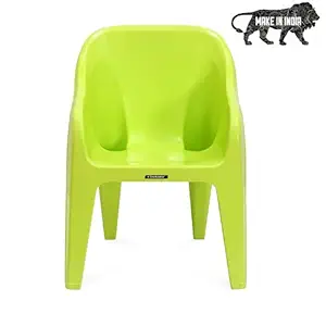 Eduway Baby Plastic Green Chair Modern and Comfortable with Backrest for Study|Play|Desk|Kids with Arms for Home/School/Dining for 2 to 6 Years Age Plastic Chair (Finish Color -Green)(Pack of 1)