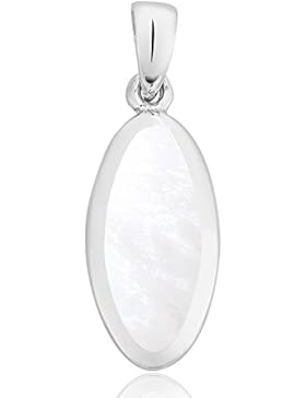 DTPsilver - Anhänger 925 Sterling Silber mit Perlmutt Oval