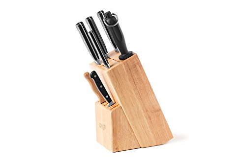 Heiso 8-teiliger Messerblock, Messerset mit 6 Küchenmessern, Block, Wetzstahl, 10 Jahre Garantie